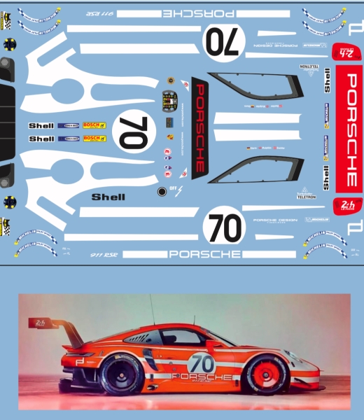 Decal Porsche 911 992  Retro Salzburg LM 1970 #70